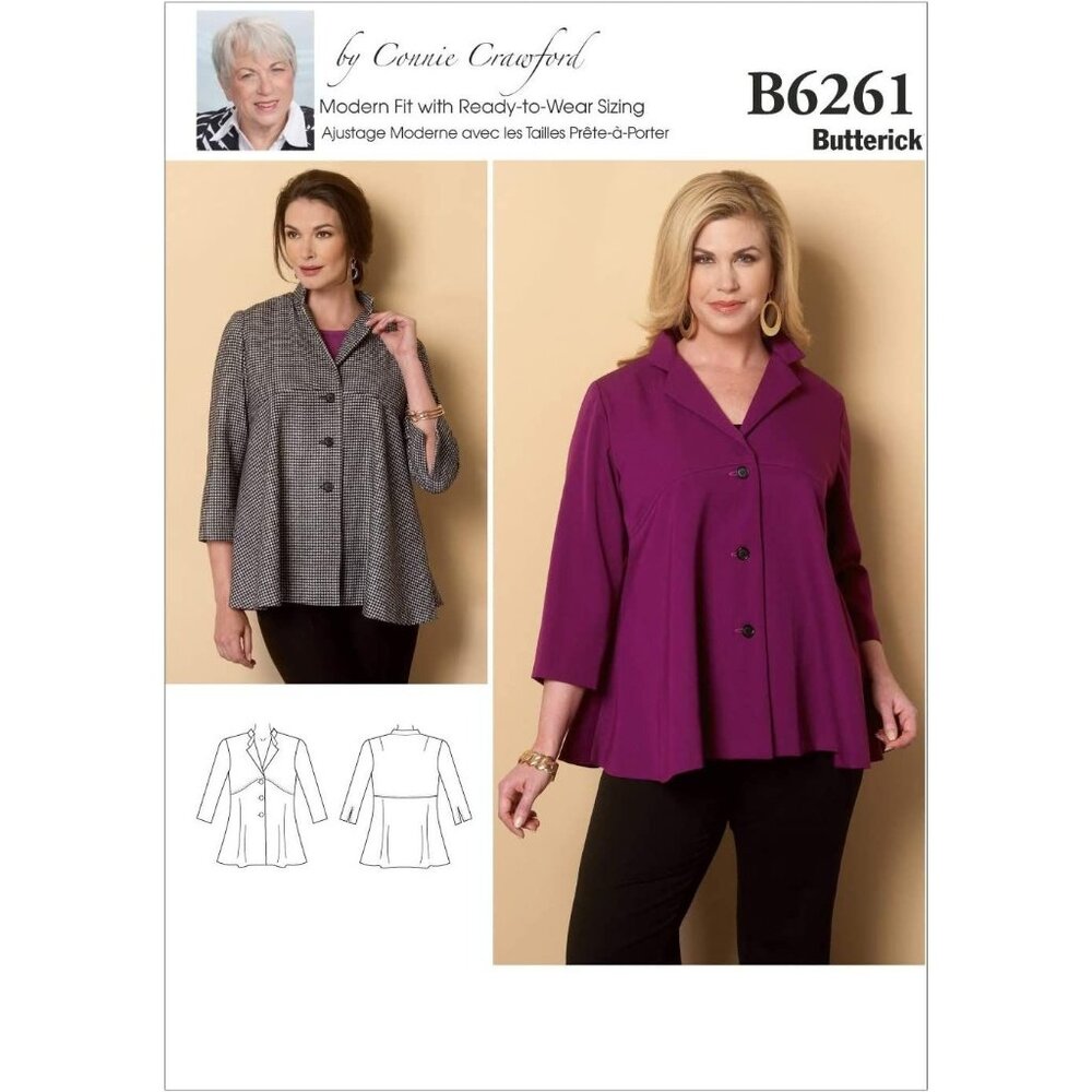 Butterick Sewing Pattern‎ 6261 Jacket Coat Misses Size XSM-XL